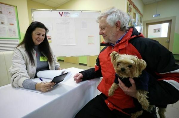 На выборы приходят прямо из ЗАГСа и с домашними животными На выборы приходят прямо из ЗАГСа и с домашними животными